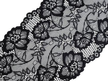 Elastická krajka / vsadka / běhoun šíře 18,5 cm (Balení 1 m, Varianta 2 černá)