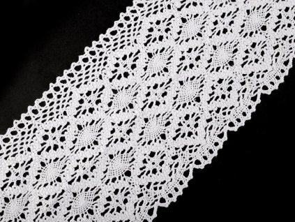 Bavlněná krajka paličkovaná šíře 11-12 cm (Balení 13.5 m, Varianta 4 černá)