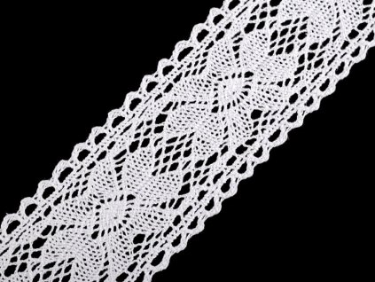 Bavlněná krajka / vsadka paličkovaná šíře 55 mm (Balení 13.5 m, Varianta 1 bílá)