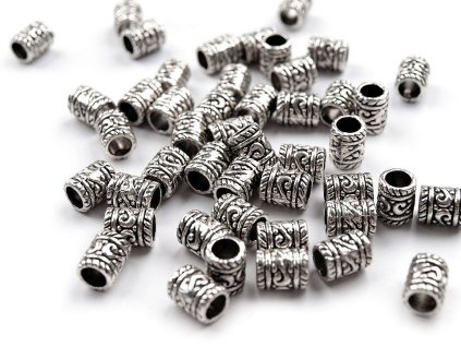 Kovová koncovka na šňůru Ø4 mm / ozdoba (Balení 10 ks, Varianta platina s patinou)