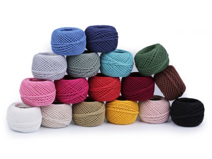 Bavlněná příze macrame / háčkovací 40 g rozčesávací (Balení 1 ks, Varianta 1 (16) bílá)