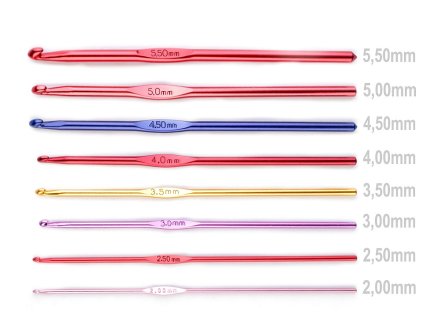 Háček na háčkování vel. 2-5,5 (Balení 5 ks, Varianta 5,5 náhodná barva)