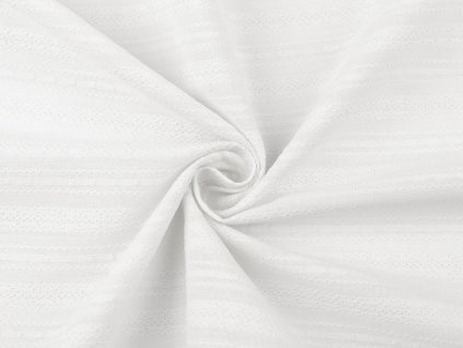 Bavlněná látka / plátno s krajkovým efektem (Balení 1 m, Varianta 1 bílá)