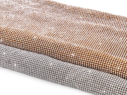 Štras v metráži zlatá, stříbrná 39x116 cm (Balení 1 ks, Varianta 1 stříbrná)