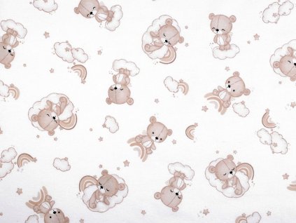 Bavlněný flanel medvídek (Balení 1 m, Varianta 2 (281) béžová světlá)