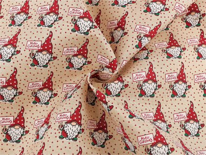 Vánoční dekorační metráž skřítek (Balení 1 m, Varianta režná přírodní)