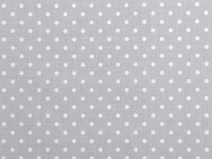 Bavlněná látka / plátno puntíky (Balení 1 m, Varianta 6 (74) bílá šedá)