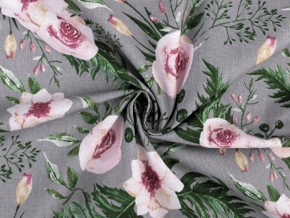 Bavlněná látka / plátno růže (Balení 1 m, Varianta 1 (1135N) bílá)