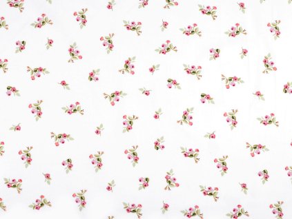Bavlněná látka / plátno růžičky (Balení 1 m, Varianta (1701) bílá)