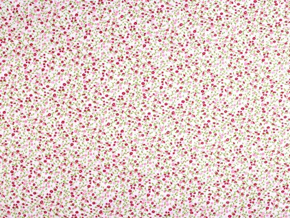 Bavlněná látka / plátno drobné květinky (Balení 1 m, Varianta 1 (22341-1) červená)