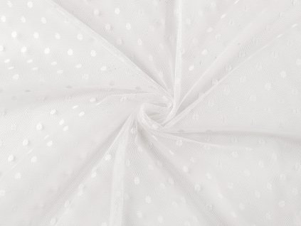 Tyl jemně pružný s puntíky (Balení 1 m, Varianta 1 bílá)