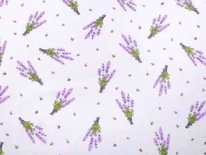 Bavlněná látka / plátno levandule (Balení 1 m, Varianta 1273 bílá)