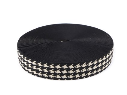 Pruženka měkká šíře 40 mm kohoutí stopa (Balení 20 m, Varianta černá béžová)