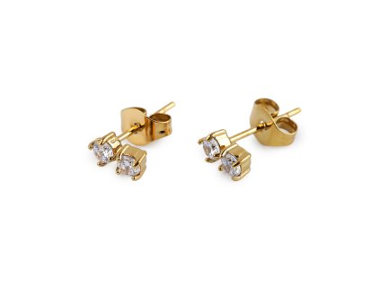 Náušnice z nerezové oceli s broušenými kamínky (Balení 1 pár, Varianta 1 stříbrná)