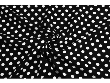 popelin bile puntiky na cerne