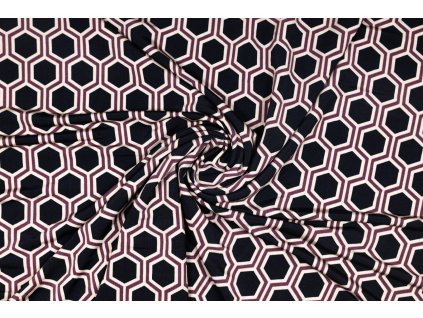 Úplet viskózový černofialové plástve,