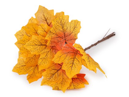 Umělé listy na drátku 10 ks (Balení 1 svaz., Varianta 1 oranžovožlutá)