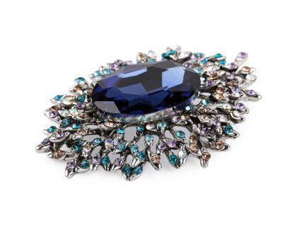 Brož s broušenými kamínky a kamenem (Balení 1 ks, Varianta aquazon)