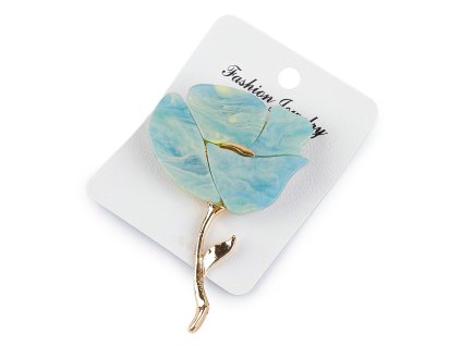 Brož květ (Balení 1 ks, Varianta 1 tyrkys zlatá)