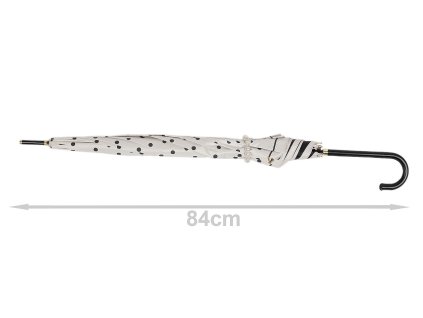 Dámský vystřelovací deštník s puntíky a perlami (Balení 1 ks, Varianta 1 béžovobílá)