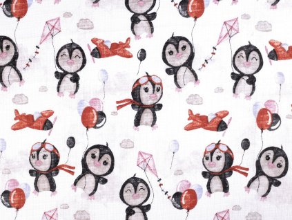 Bavlněná plenkovina / mušelín kočka (Balení 1 m, Varianta 3 bílá)