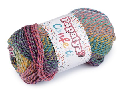 Pletací příze Papatya Confetti 100 g (Balení 1 ks, Varianta 1 (01) oranžová)
