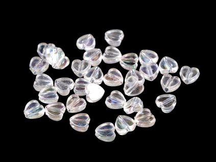 Plastové korálky srdce Ø8 mm (Balení 20 g, Varianta 7 transparent)