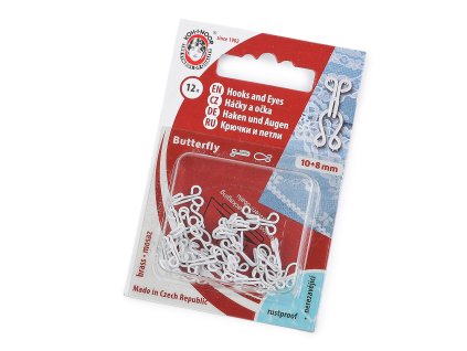 Háčky a očka velikost 10+8 mm (Balení 1 blistr, Varianta bílá)