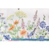 30753 2 bavlna rezna oboustranna bordura lucni kviti s motyly a ptacky na bile metr