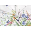 bavlna rezna oboustranna bordura lucni kviti s motyly a ptacky na bile