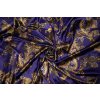 umele hedvabi silky armani fialova melaz se zlatymi kasmirovymi ornamenty