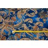 40255 umele hedvabi silky armani kasmirovy vzor na modre metr