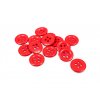 Plastový knoflík čtyřdírkový barevný 15 mm (Variant červená)