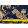 41704 4 umele hedvabi silky armani zlate kasmirove ornamenty na tmave modre metr