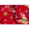 bavlna rezna vanocni stromecky na cervene
