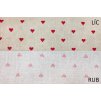 bavlnene platno cervena srdicka na bezovem mele rub
