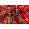 umele hedvabi silky kasmirovy vzor na cervene