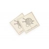 Štítok ekokože Handmade 5x5 cm (Farba Ecru)