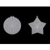Plastová kanava / mřížka vyšívací kruh, hvězda (Balení 1 ks, Varianta 2 bílá)