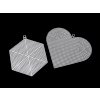 Plastová kanava / mriežka vyšívacia srdce, vločka (Balenie 1 ks, Variant 1 biela srdce)