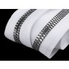 Zips kostený so striebornými zúbkami No 8 metráž (Variant Černá, Balenie 1 m)