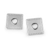 Průchodka s koženkovým čtverečkem na našití , průvlak 10 mm (Balení 4 ks, Varianta 1 strieborná)