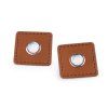 Průchodka s koženkovým čtverečkem na našití , průvlak 10 mm (Balenie 4 ks, Variant 1 strieborná)