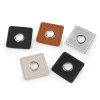 Priechodka s koženkovým štvorčekom na našitie, prievlak 10 mm (Balení 4 ks, Varianta 3 hnedá koňak)
