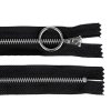 Kovový zips No 4 dĺžka 20 cm so striebornými zúbkami (Variant 322 černá, Balenie 1 ks)