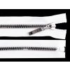 Kostěný zip No 5 délka 60 cm čtvercové zuby (Balení 1 ks, Varianta 1 (322) černá stříbrná)