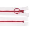 Kostěný zip barevný No 5 délka 20 cm s ozdobným jezdcem (Balení 1 ks, Varianta 3 růžová sv. bílá)