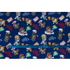bavlneny uplet s potiskem tlapkova patrola na modre metr