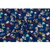 bavlneny uplet s potiskem tlapkova patrola na modre