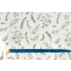 96417 1 bavlnene platno zelene vetvicky na smetanove metr